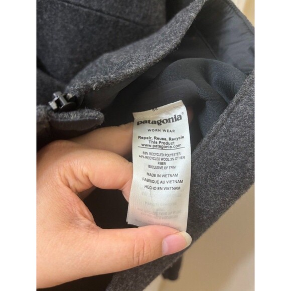 NEW Patagonia Mens LARGE Recycled Wool Jacket Full Zip Hoody Forge Gray - Picture 8 of 14